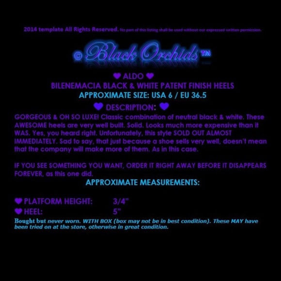 💜ALDO💜 sz 6 BLACK WHITE GLOSSY STILETTO HEELS NEW - Picture 10 of 12